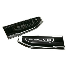 Pair 6.2L V8 Vent Emblem 3D Badge Left and Right Kit Replacement for 2019-2024 GMC Sierra GM 85160715 (Chrome, 6.2L V8)