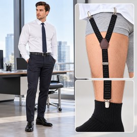 Adjustable Y-Style Shirt Stays for Men – Elastic Shirt Holders with Secure Clips for Office, Uniform & Formal Wear