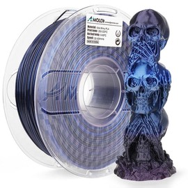 Amolen Silk Shiny Gradient PLA Filament, 1.75mm:_Silk Black & Shiny Blue_US (TO US ONLY)