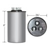 45 + 5 MFD Capacitor 370 or 440 VAC 45+5uf