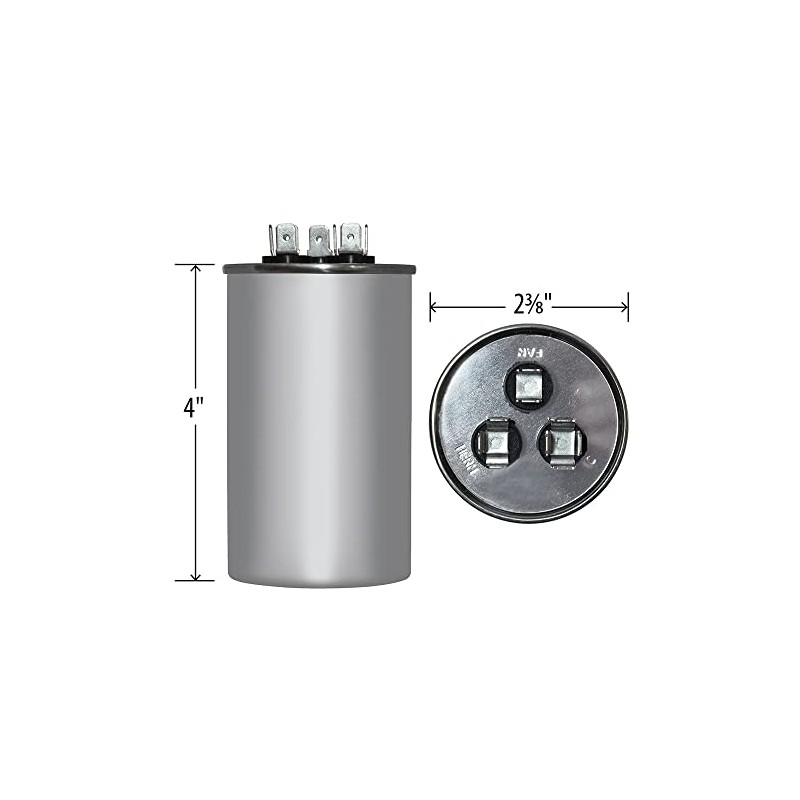 45 + 5 MFD Capacitor 370 or 440 VAC 45+5uf