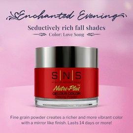 SNS Healthy Natural Nails SNS Nail Dip Powder, Gelous Color Dipping Powder - Love Song (Red/Berry), EE21- Long-Lasting Acrylic Nail Color & Polish Lasts 14 Days - Low-Odor & No UV Lamp - 1.5 Oz