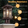 Bronze Post Light 2 Packs, Hardwired Anti-Rust Exterior Light Fixture