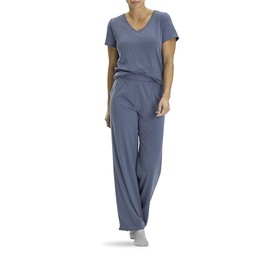 No nonsense Women's Short Sleeve/Pant Set, Vintage Indigo, Small