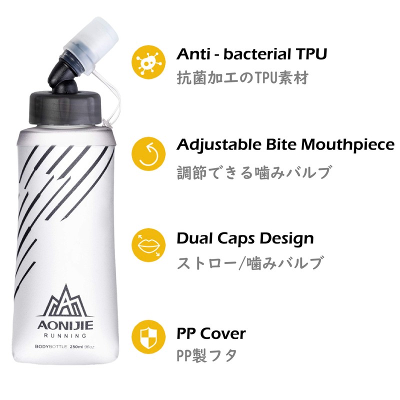 TRIWONDER TPU Folding Water Bottle Water Bottle Sports Bottle Running