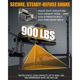 OPPSDECOR 900LBS Foldable Weight Bench with Leg Extension and Leg Curl,Adjustable Bench Press Set with Weight Storage, Strength Training Workout Bench for Home Gym