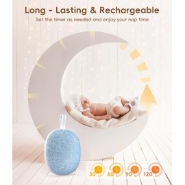 Enhanlife Portable White Noise Sound Machine: Baby Sleep Soother, Bluetooth Speaker, Rechargeable Battery, 4-Speed Timer, 6 Soothing Sounds Adult Therapy Aid for Travel, Office Privacy （Purple）