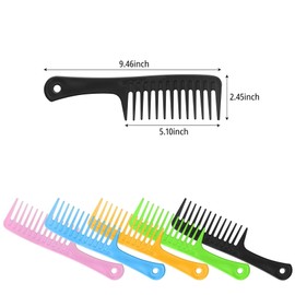 2 Pack Wide Tooth Comb, Hair Combs, Large Tooth Detangling Comb for Women Wet Curly Hair, Styling (Green/Pink)