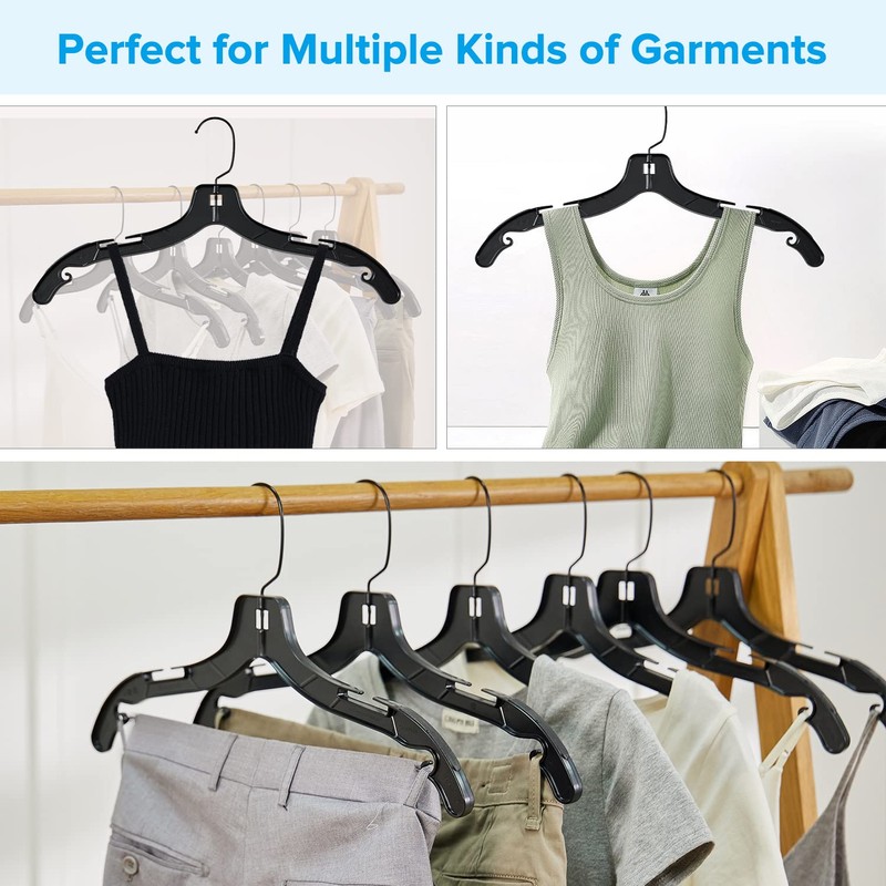 Donext Plastic Hangers with 360 Swivel Metal Hook, Heavy Duty