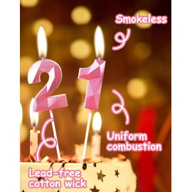 Yiran Geburtstagskerzen Zahlen 40, 5cm 3D Rosa Geburtstagskerzen, Kerzen Geburtstag, Geburtstag Kerzen, Tortendeko Geburtstag, Kuchendeko Geburtstag, Geburtstagskerzen für Geburtstagsdeko, Nummer 40