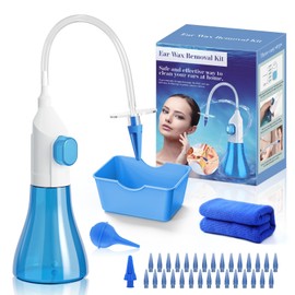 Kit para limpiador de oidos, Herramienta para eliminar la cera de los oídos con 35 en 1, Sistema de Irrigación de oídos con 2 tipos de boquillas, para kit de Limpieza de Oídos para adultos y niños