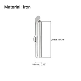 uxcell 150Pcs Slide on End Clasps, 20mm Tube Ball Bead Slider Crimp Ends for Multi-Strand DIY Craft Making, Silver White