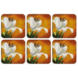 Plymouth Pottery - Lily Sunburst Coasters, Set of 6