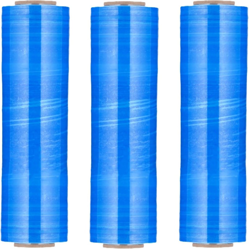 PSBM Blue Stretch Wrap, 4 Pack, 17" x 1476 Feet,