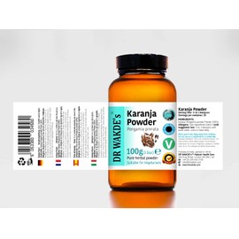 DR WAKDE'S Karanja Powder (Pongamia pinnata) - 100g (3.5oz) | Pure, Raw & Dried Powder | Natural Aroma and Freshness | Fine Powder | Vegan | Premium Grade | Nothing Added, Nothing Removed