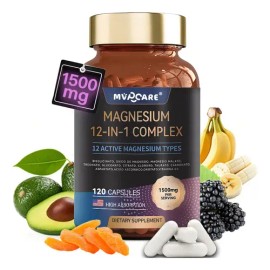 12 In 1 Magnesio Complex |citrato De Magnesio Polvo, Glicinato De Magnesio, Gluconato De Magnesio Y Óxido De Magnesio Y Más| / magnesio chelate- 1500m