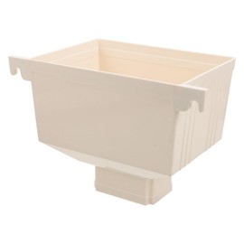 HOMSFOU Square PVC Downspout Adapter 9.25X6.29X5.31 Inches Rain Gutter Collector for Outdoor Rainwater Drainage and Gutter Diverter Connection