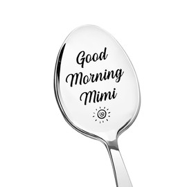Grandmother Mimi Birthday Gifts for Gigi Grandma Good Morning Mimi Spoon for Grammy Retirement Gift for Mimi Granny Nana Ice Cream Spoon for Grandma Mimi Mothers Day Gifts from Grandkids Granddaughter