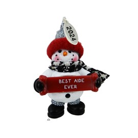 2024 Snowman Christmas Ornaments - Snowman Ornaments - Mom, Dad, Brother, Sister, Grandma, Teacher, Caregiver, Coach, Aide and More Includes Hang tag and Gift Box (Aide)