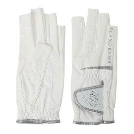 St Andrews 042-5985254 031_White x Silver SS (17-18cm) Women's Gloves (Nail Through) / Golf