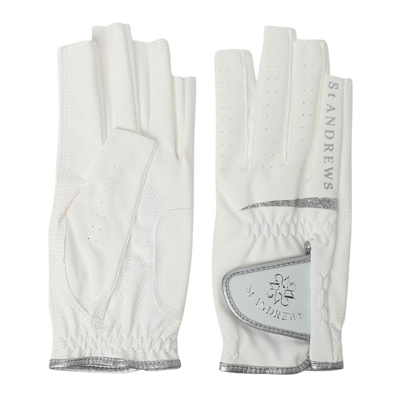 St Andrews 042-5985254 031_White x Silver SS (17-18cm) Women's Gloves