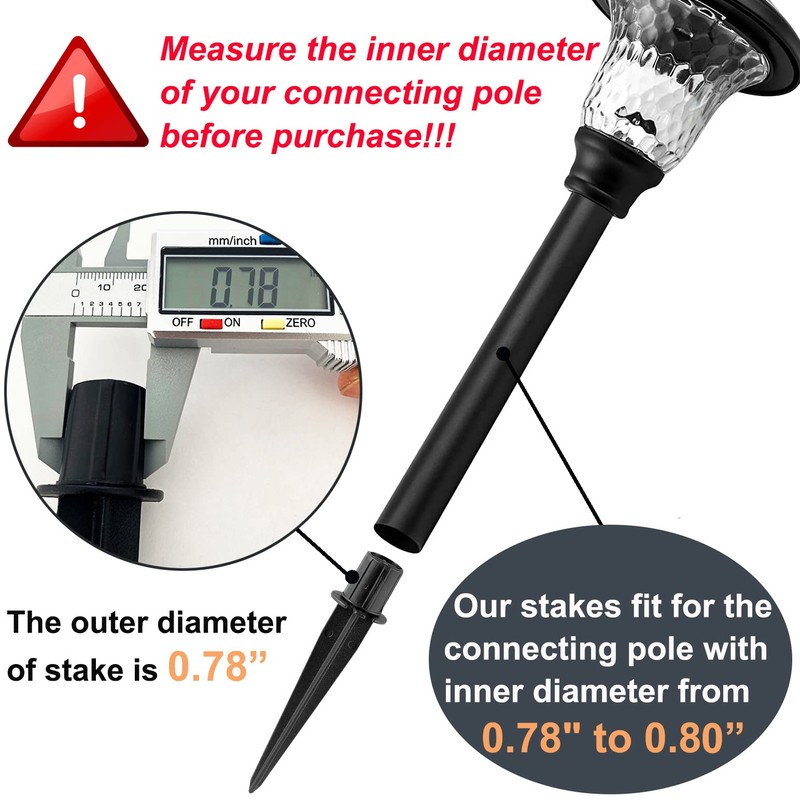 Metal Stakes Solar Lights Replacement Spike - Outdoor Ground Stake