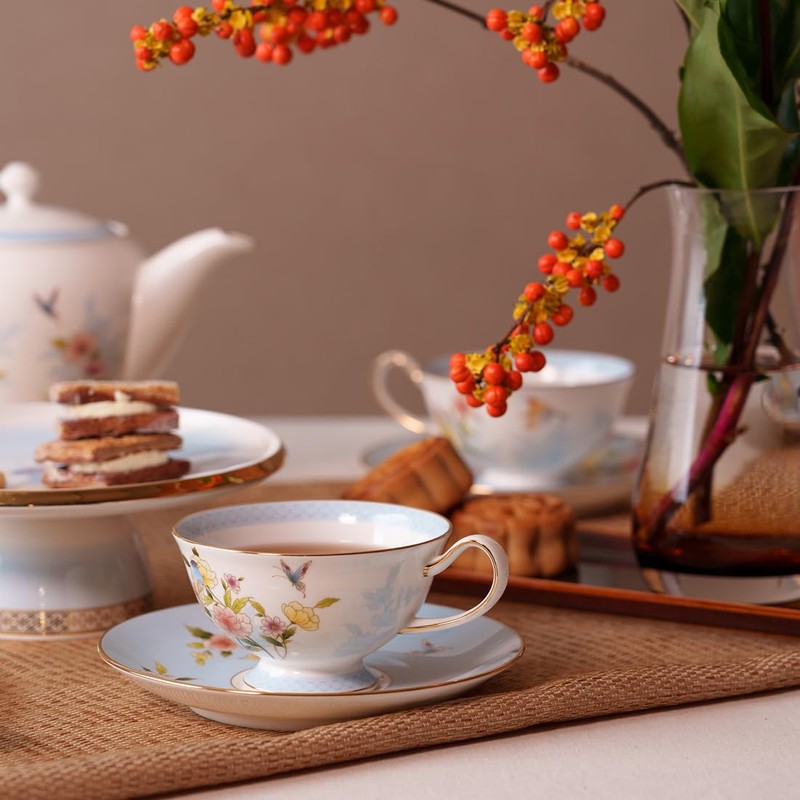 Narumi 52468-23077 Ramage Cup & Saucer, 6.8 fl oz (200