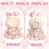Xerteam Doll Clothes for 17cm Dolls, 4 Pcs Pink Plaid