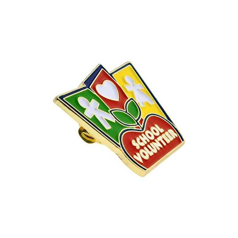 PinMart School Volunteer Enamel Lapel Pin - 25 Pack