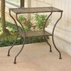2-Tier Patio Side Table in Matte Brown