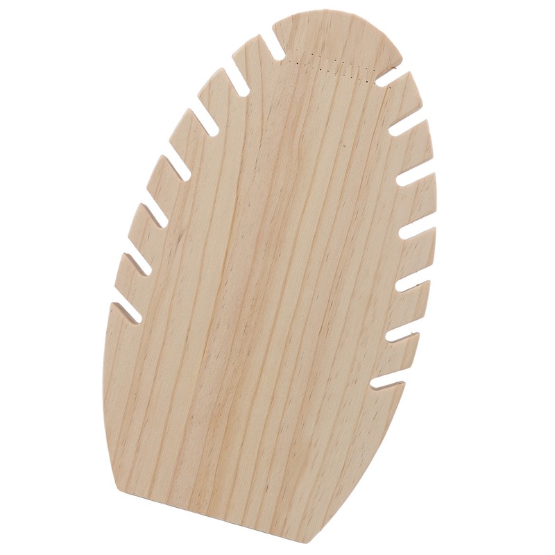 Jewelry Display Stand Freestanding Wooden Hand Made Flame Leaf Shape