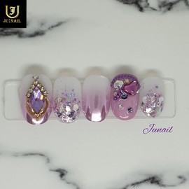 Princess handmade nail tips - Short round / 프린세스 수제네일팁 - 숏라운드