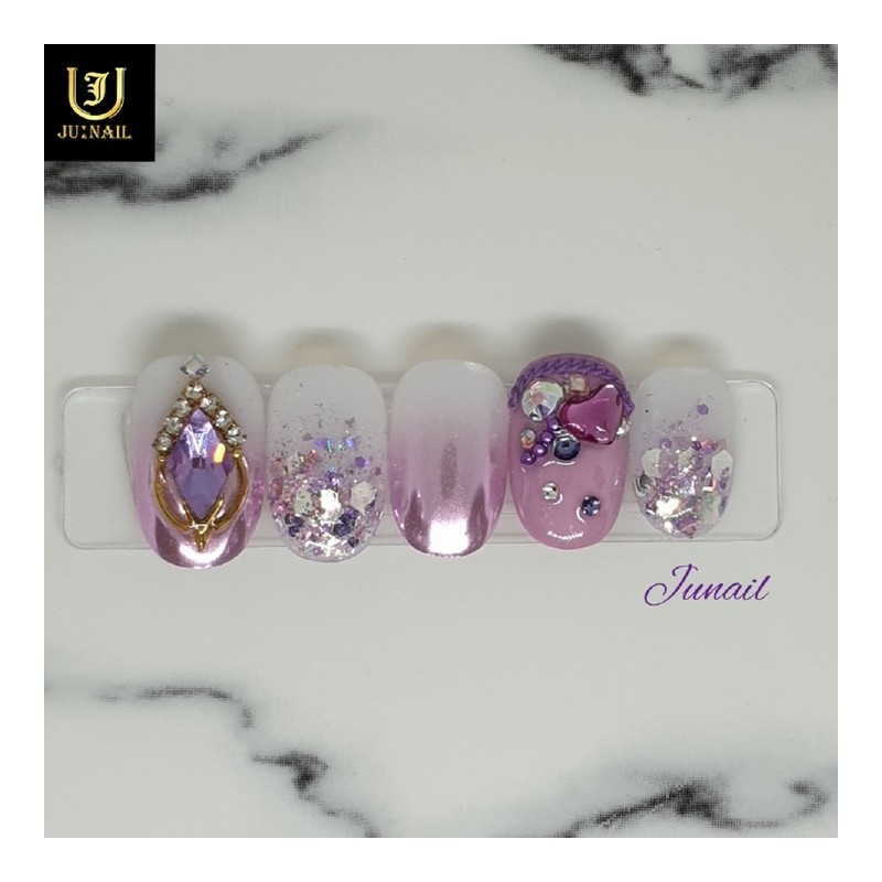Princess handmade nail tips - Short round / 프린세스 수제네일팁
