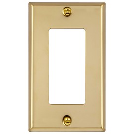 ENERLITES Decorator Switch or Outlet Metal Wall Plate, Stainless Steel Outlet Cover, Corrosion Resistant, Size 1-Gang 4.50" x 2.76", 7731-PB, Polished Brass, Gold