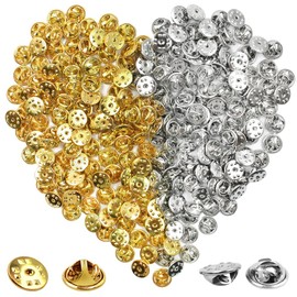 200 PCS Pin Backs, findTop Lapel Pin Backs Brass Butterfly Clutch Pin Backs Replacement (Gold, Silver)