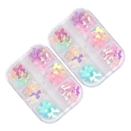 minkissy Beautiful Nail Bowknot Decors Iridescent Manicure Accessories for Girls for Home and Salon Use Creative Nail Art Decor