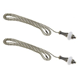 Create idea 2pcs Ceiling Light Fan Switch Pull Cord Weight Handle Chain Extension Beaded Stainless Steel Ceramic Bronze1m