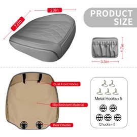 2 Pack Leather Front Car Seat Cover Bottom Car Seat, Universal Anti-Slip Driver Car Seat Protectors with Storage Pocket, Waterproof Bottom Auto Seat Cushion Pad Mat for Most Vehicles(Gray)