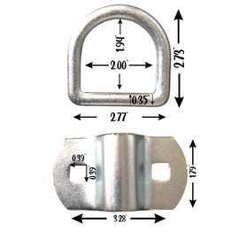 (10) D Ring 3/8" Trailer Truck TIE Down Chain Anchor Cargo Bolt ON Move Tow 1000205