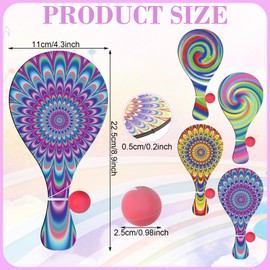 VioraWhite 36 Pcs Psychedelic Paddle Ball Funny Paddle Ball with String Set Vintage Retro Multi-item Party Favor Prizes Packs Indoor and Outdoor