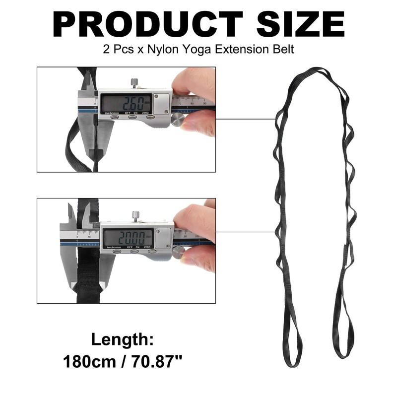 PATIKIL 22KN Adjustable Daisy Chain Yoga Extend Belt 1.8M, 2