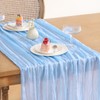 Loopiske 3pcs Sky Blue Cheesecloth Table Runner 10FT Boho Rustic