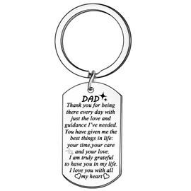 Dad Keychain Daddy Keyring Father's Day Present from Daughter Son Fathers Gifts Thanksgiving Day Valentine Present to Papa Daddy Appreciation Keychain Gift