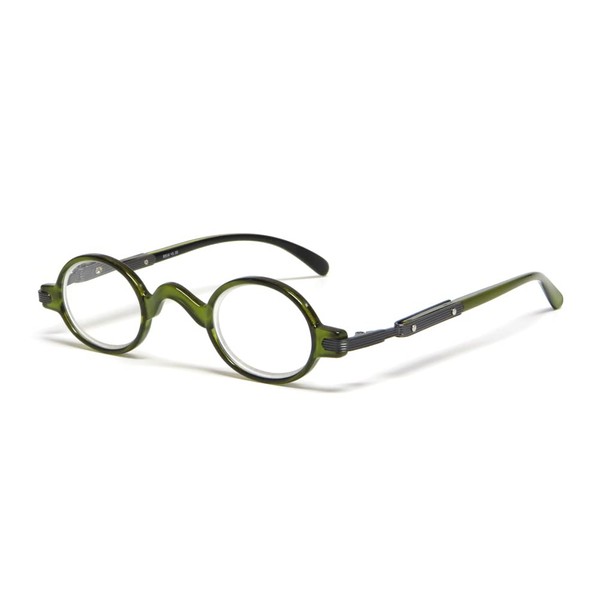 Calabria R314 - anteojos de lectura ovaladas para profesor clásico increíblemente ligeras, Verde oliva, M