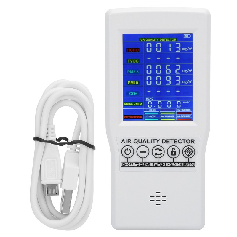 Precise Carbon Dioxide Detector PM2.5 PM10 CO2 Formaldehyde Digital Monitor