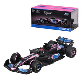 Bburago F1 Formula 1 BWT ALPINE F1 TEAM A524 (2024) WITH HELMET - OCON - 1:43 Scale - Incredibly Detailed Die-Cast Replica Collectible Race Car Model, Multiple Colours