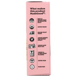 MADEGOOD - Cuadrados de fresa orgánica, 132 g