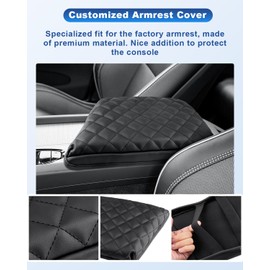 CDEFG Compatible with Volvo XC60 V60 S60 2017-2024 2025 Centre Armrest Armrest Cover Scratch Protection Centre Console Faux Leather Armrest Box Cover Car XC60 Recharge Hybrid Accessories