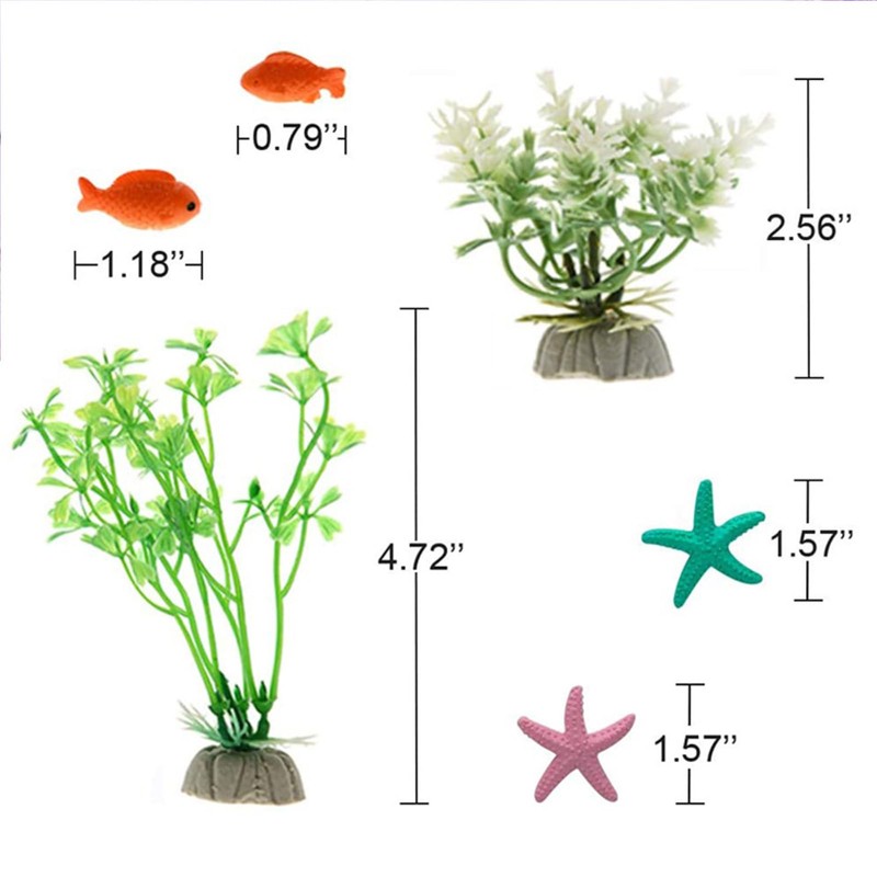 Fish Tank Decorations,Aquarium Decor 15Pcs,Aquarium Plants for Fish Tank Accessories,Small
