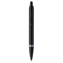 Parker IM Premium Ballpoint Pen Set | Matte Black with Marine Blue & Amethyst Purple Rings | Black Ink | Gift Boxed | Set of 2 Pens